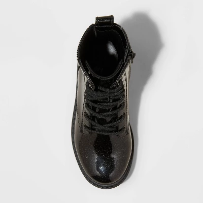 Girls' Rochelle Glitter Zipper Lace-Up Combat Boots - Art Class™ 4 Girls' Rochelle Glitter Zipper Lace-Up Combat Boots - Art Class™ - Image 2