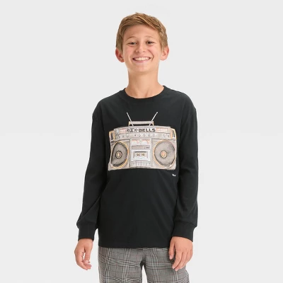 Boys' Boom Box Long Sleeve Graphic T-Shirt - Art Class™ Black 5 Boys' Boom Box Long Sleeve Graphic T-Shirt - Art Class™ Black - Image 3