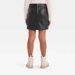 Girls' Faux Leather Mini Skirt - Art Class™