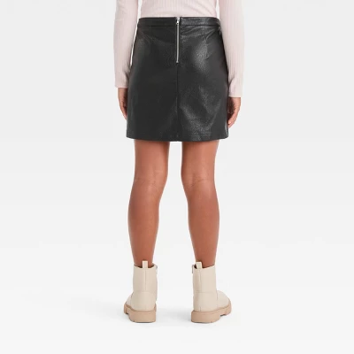 Girls' Faux Leather Mini Skirt - Art Class™ 3 Girls' Faux Leather Mini Skirt - Art Class™