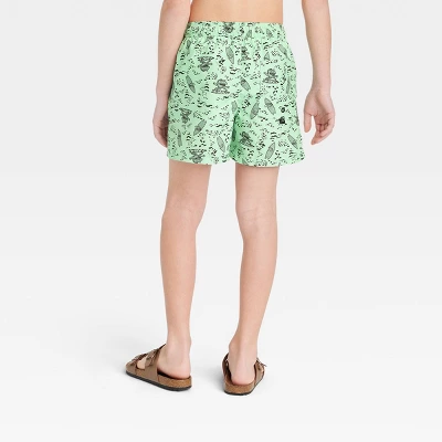 Boys' Monster Animal Printed Swim Trunks - Art Class™ Green 4 Boys' Monster Animal Printed Swim Trunks - Art Class™ Green - Image 2