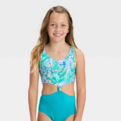 Girls' Floral Printed Tropical Twist Swimsuit - Art Class™ Light Blue 7 Girls' Floral Printed Tropical Twist Swimsuit - Art Class™ Light Blue -Teen Clothing Store GUEST bdb19404 e778 4cfc 91ca 9bbca2def8ac