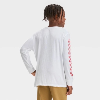 Boys' Smiley Knit Long Sleeve T-Shirt - Art Class™ White 3 Boys' Smiley Knit Long Sleeve T-Shirt - Art Class™ White