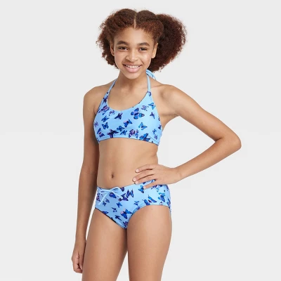 Girls' 3pc Flutter Away Swimwear Set - Art Class™ Blue 3 Girls' 3pc Flutter Away Swimwear Set - Art Class™ Blue