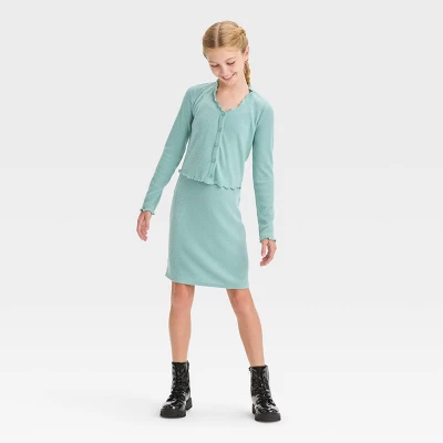 Girls' Knit Cardigan & Dress Set - Art Class™ 6 Girls' Knit Cardigan & Dress Set - Art Class™ - Image 4