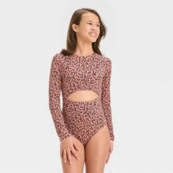 Girls' Leopard Spots One Piece Rash Guard - Art Class™ -Teen Clothing Store GUEST d1daa118 3063 4ccc 951e fcdbd5194a19