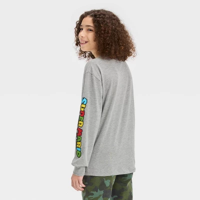 Boys' Long Sleeve Mario Graphic T-Shirt - Art Class™ Heather Gray 4 Boys' Long Sleeve Mario Graphic T-Shirt - Art Class™ Heather Gray - Image 2