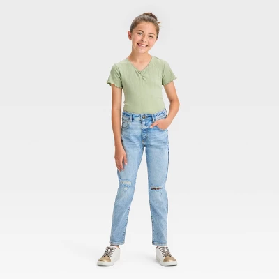 Girls' High-Rise Tapered Cropped Jeans - Art Class™ 4 Girls' High-Rise Tapered Cropped Jeans - Art Class™ - Image 2