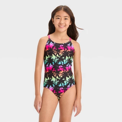 Girls' Tropical Ombre Abstract Printed One Piece Swimsuit Set - Art Class™ 3 Girls' Tropical Ombre Abstract Printed One Piece Swimsuit Set - Art Class™