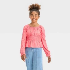 Girls' Long Sleeve Ruched Waist Blouse Top - Art Class™ -Teen Clothing Store GUEST da4fc427 45cb 412e b7cf 3ad439e1ec49
