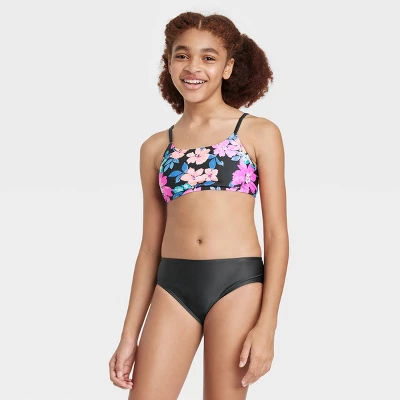 Girls' 3pc Western Blooms Swimwear Set - Art Class™ Black 3 Girls' 3pc Western Blooms Swimwear Set - Art Class™ Black
