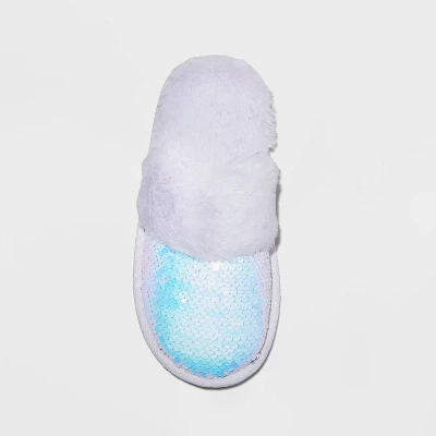 Girls' Zoie Flip Sequin Scuff Slippers - Art Class™ Blue 4 Girls' Zoie Flip Sequin Scuff Slippers - Art Class™ Blue - Image 2