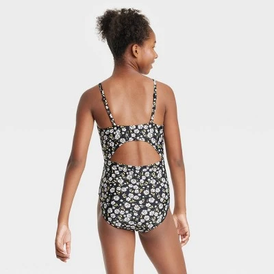 Girls' Daisy Bloom Floral Print One Piece Swimsuit - Art Class™ 4 Girls' Daisy Bloom Floral Print One Piece Swimsuit - Art Class™ - Image 2
