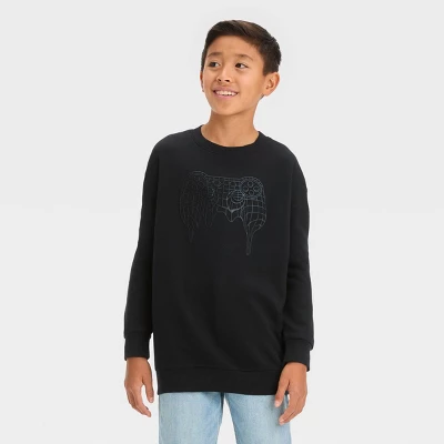 Boys' Crew Neck Game Controller Graphic Sweatshirt - Art Class™ Black 5 Boys' Crew Neck Game Controller Graphic Sweatshirt - Art Class™ Black - Image 3