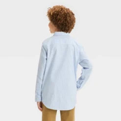 Boys' Oxford Striped Long Sleeve Button-Down Shirt - Art Class™