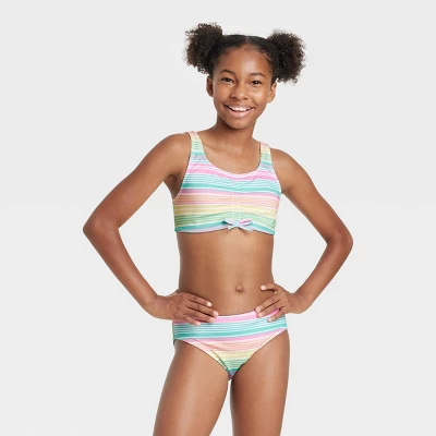 Girls' Venice Striped Bikini Set - Art Class™ 5 Girls' Venice Striped Bikini Set - Art Class™ - Image 3