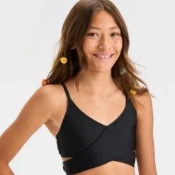 Girls' 'It’s A Wrap' Solid Bikini Set - Art Class™