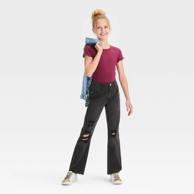 Girls' Destructed High-Rise Slim Straight Jeans - Art Class™ 4 Girls' Destructed High-Rise Slim Straight Jeans - Art Class™ - Image 2