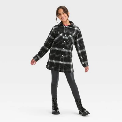 Girls' Cozy Lined Plaid Shacket- Art Class™ 4 Girls' Cozy Lined Plaid Shacket- Art Class™ - Image 2